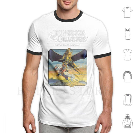 Mens Classic D&D art shirt with dragon - Mini Megastore