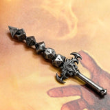 Metal Dice Sword Keychain D4 D6 D8 D10 D12 D20 Creative Design Durable Metal Alloy for DND Role Playing Games Pop Toy Gift - Mini Megastore