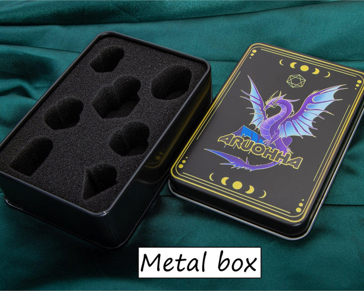 Metal DND Set Dungeon and Dragon Hollow Dice - Mini Megastore