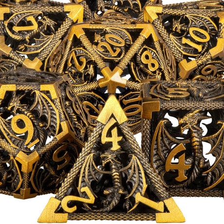 Metal DND Set Dungeon and Dragon Hollow Dice - Mini Megastore