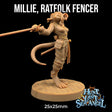 Millie, Rat Folk Fencer / Fighter Miniature - Mini Megastore