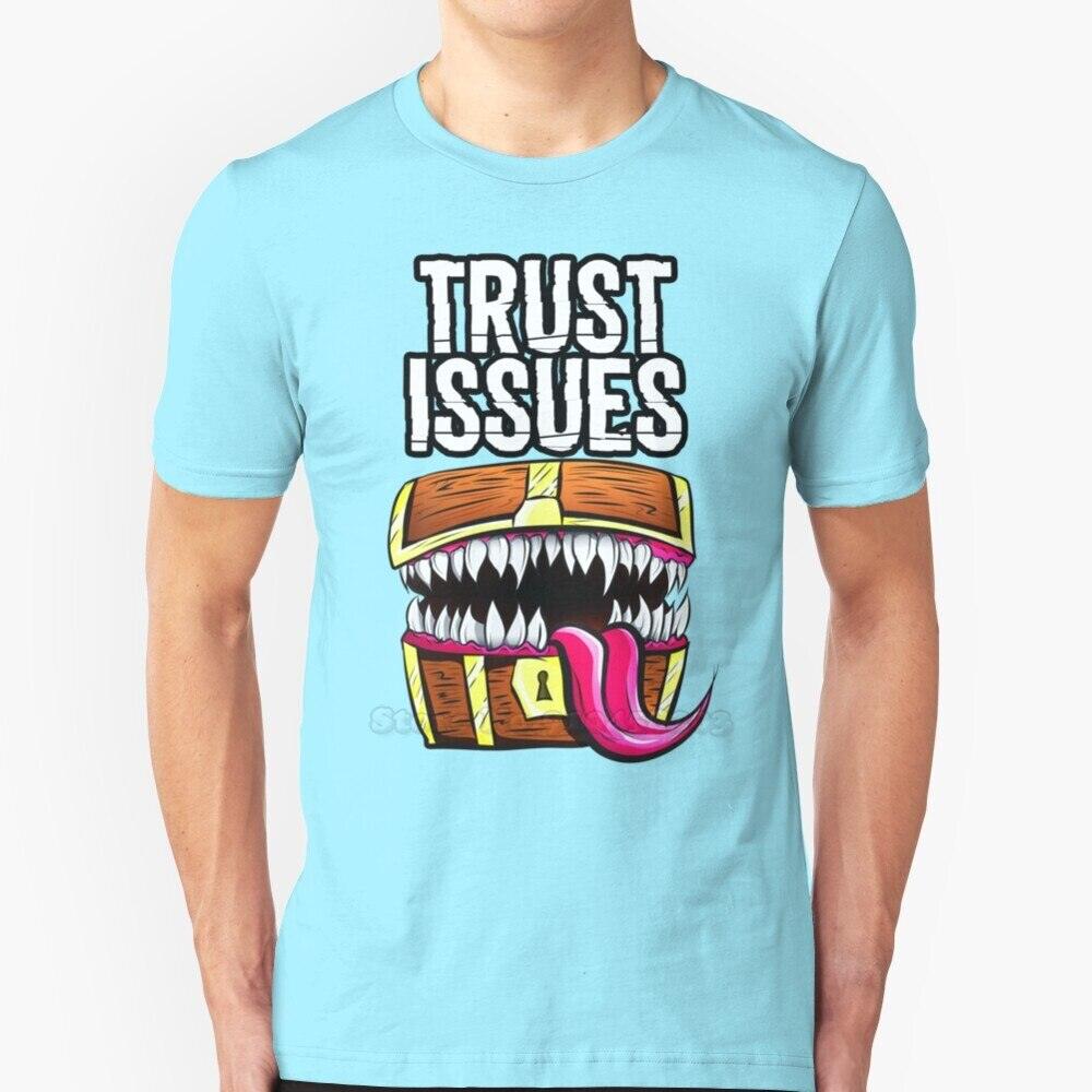 Mimic - Trust Issues Men T-Shirt Soft Comfortable Tops Tshirt Tee Shirt Clothes Pathfinder D20 Rpg Dnd Dragon Black Geek Reaper - Mini Megastore