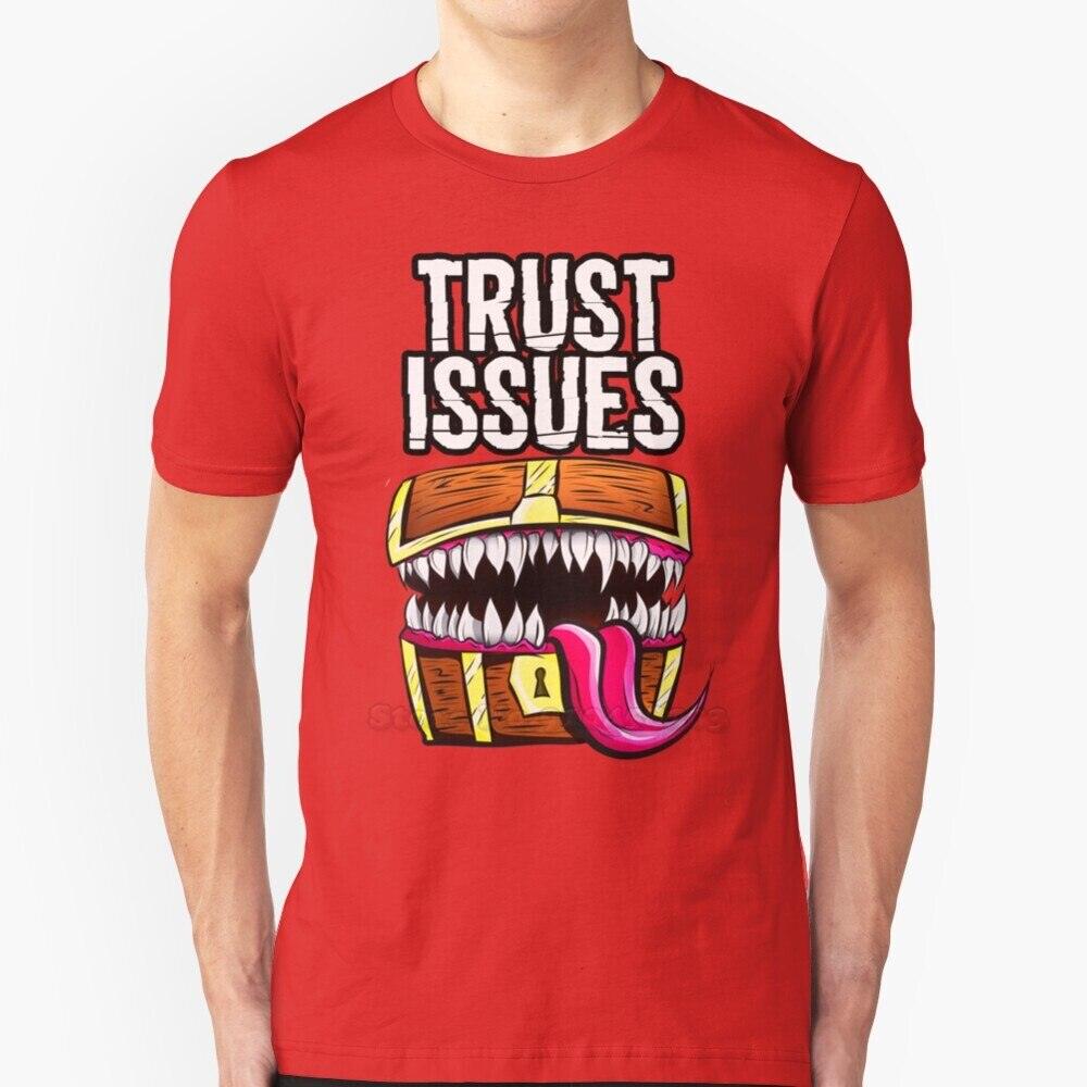 Mimic - Trust Issues Men T-Shirt Soft Comfortable Tops Tshirt Tee Shirt Clothes Pathfinder D20 Rpg Dnd Dragon Black Geek Reaper - Mini Megastore