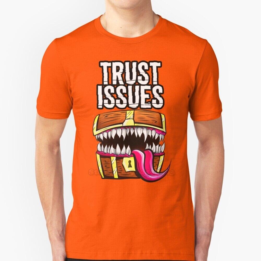 Mimic - Trust Issues Men T-Shirt Soft Comfortable Tops Tshirt Tee Shirt Clothes Pathfinder D20 Rpg Dnd Dragon Black Geek Reaper - Mini Megastore