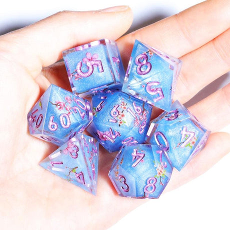 MINI PLANET New Design Layered Dice With Stickers Fuji Lakes DND Dice Set Polyhedral Resin Dice RPG MTG D&amp;D D20 Dice Sharp Edges - Mini Megastore