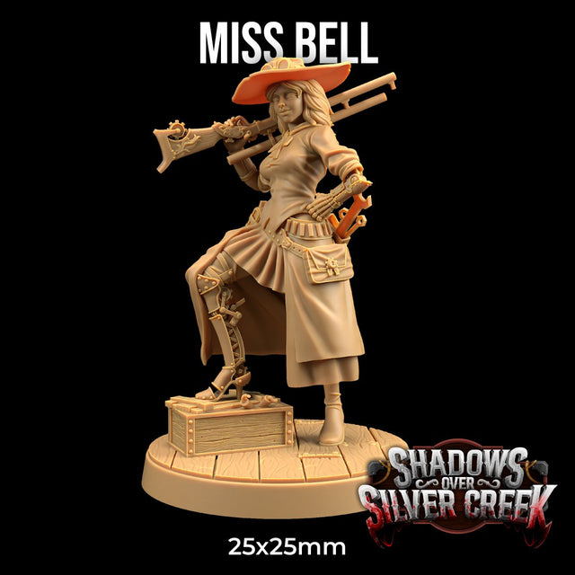 Miss Bell - Female Human Fighter Gunslinger / Artificer Miniature - Mini Megastore