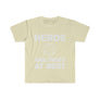 "Nerds are dicy at best" Unisex Softstyle T-Shirt - Mini Megastore