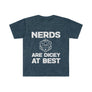 "Nerds are dicy at best" Unisex Softstyle T-Shirt - Mini Megastore