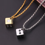 New Lucky Dice Necklace Fashion Fashion Simple Jewelry Necklace Men and Women Couples Gift Pendant Alloy Wild 2 Colors Wholesale - Mini Megastore