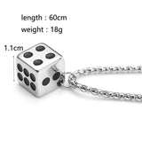 New Lucky Dice Necklace Fashion Fashion Simple Jewelry Necklace Men and Women Couples Gift Pendant Alloy Wild 2 Colors Wholesale - Mini Megastore