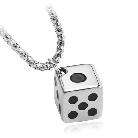 New Lucky Dice Necklace Fashion Fashion Simple Jewelry Necklace Men and Women Couples Gift Pendant Alloy Wild 2 Colors Wholesale - Mini Megastore