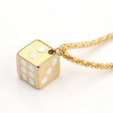 New Lucky Dice Necklace Fashion Fashion Simple Jewelry Necklace Men and Women Couples Gift Pendant Alloy Wild 2 Colors Wholesale - Mini Megastore