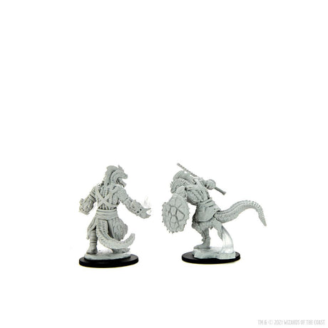 Nolzur's Marvelous Miniatures: Lizardfolk Barbarian & Lizardfolk Cleric Miniatures - Mini Megastore