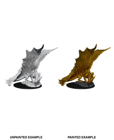 Nolzur's Marvelous Miniatures: Young Gold Dragon Miniature - Mini Megastore