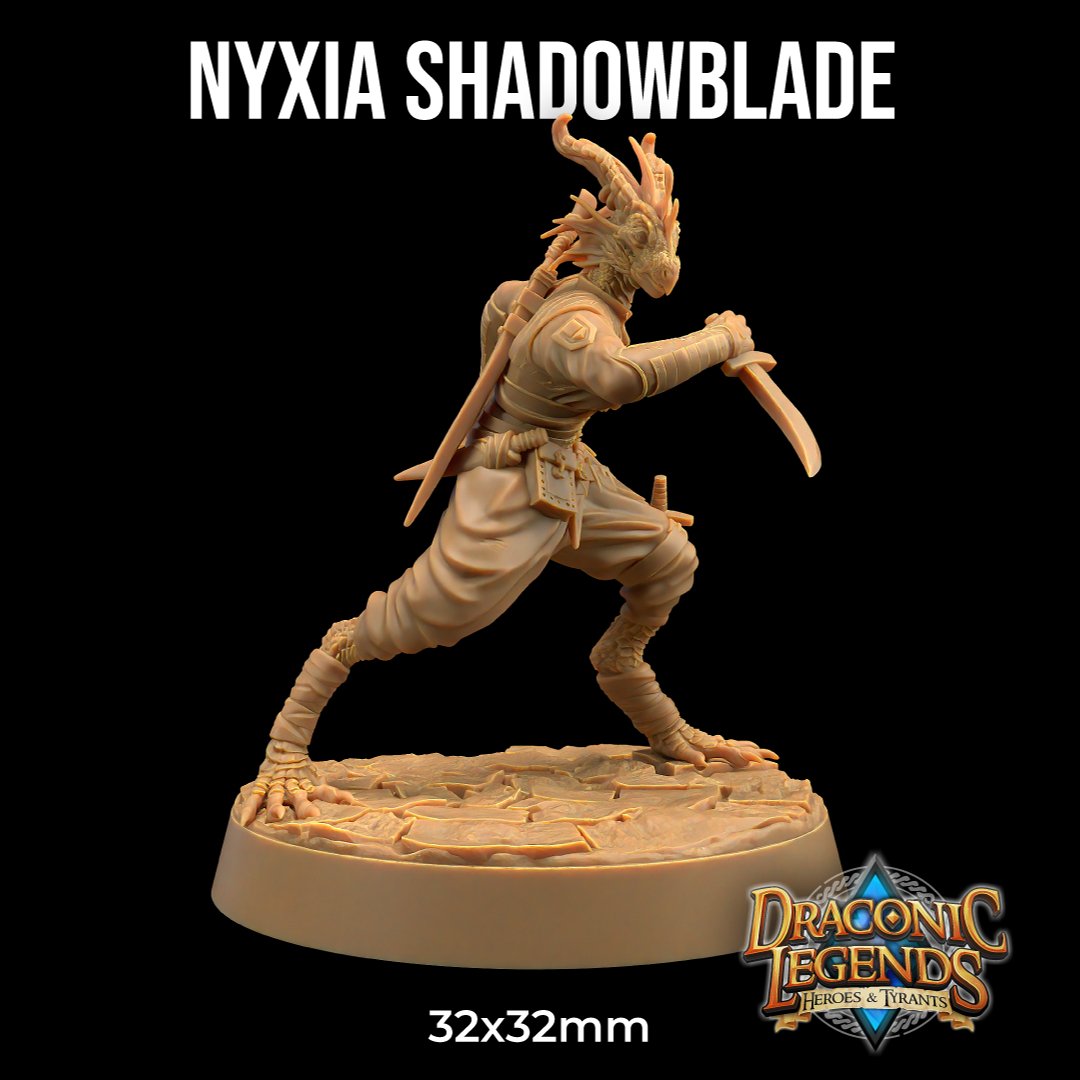 Nyxia Shadowblade - Dragonborn Rogue Miniature - Mini Megastore