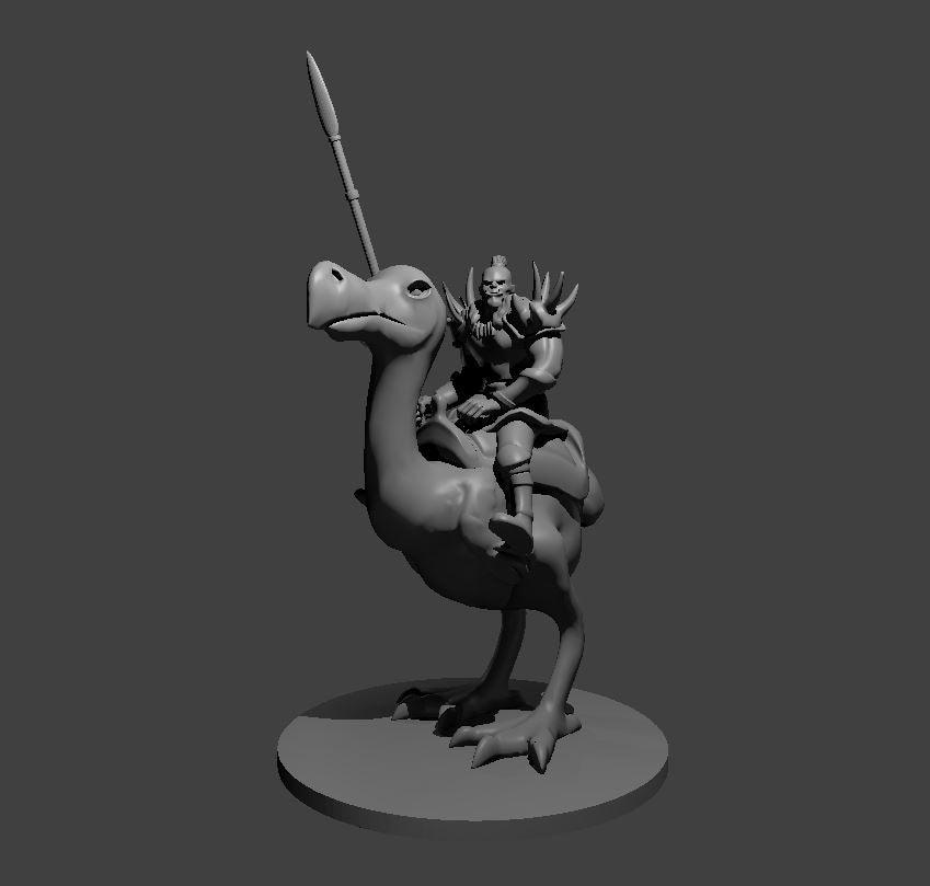 Orc Axe Beak Rider Miniature - Mini Megastore