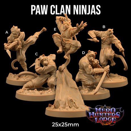 Paw Clan Ninjas - Tabaxi Rogue Miniatures - Mini Megastore