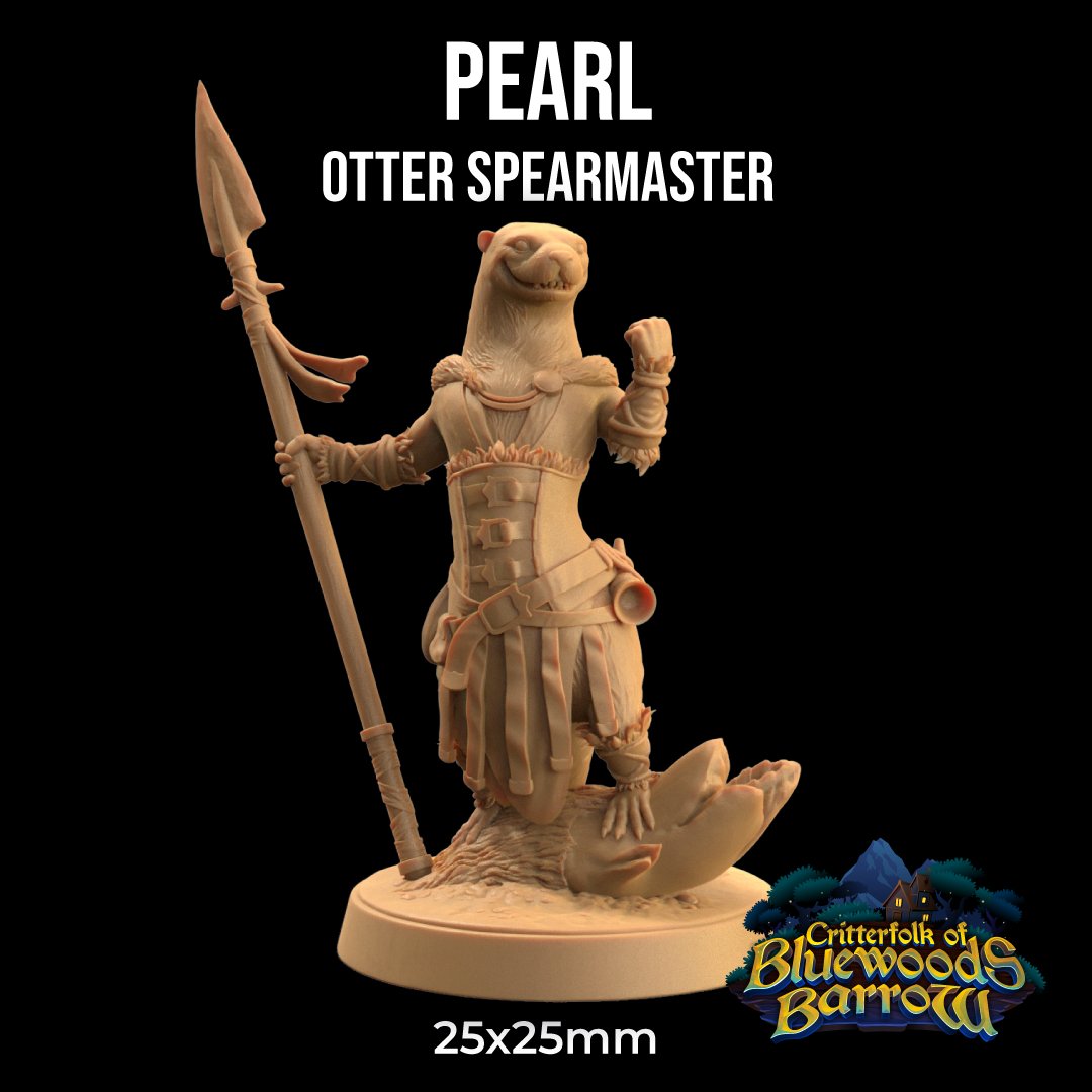 Pearl, Otter Spearmaster - Otterfolk Fighter Miniature - Mini Megastore