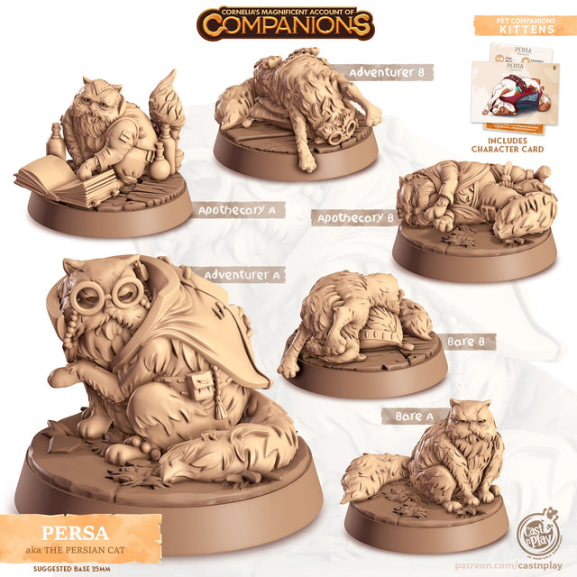 Persa the Persian Cat Companion Miniature - Mini Megastore