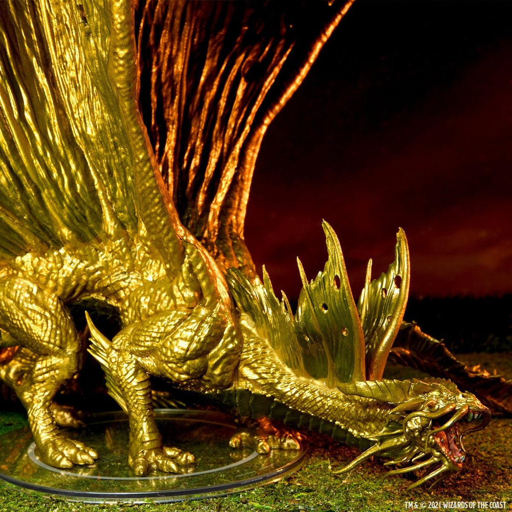 Pre-Painted Adult Gold Dragon Miniature - Icons of the Realms - Mini Megastore