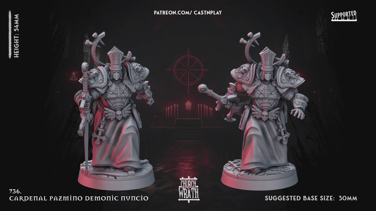 Cardinal Pazmino Demonic Nuncio - Armored Cleric Miniature