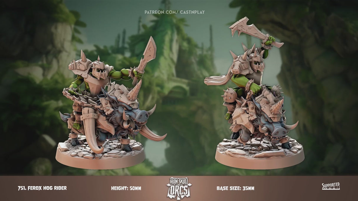 Ferox Hog Rider - Orc Miniature