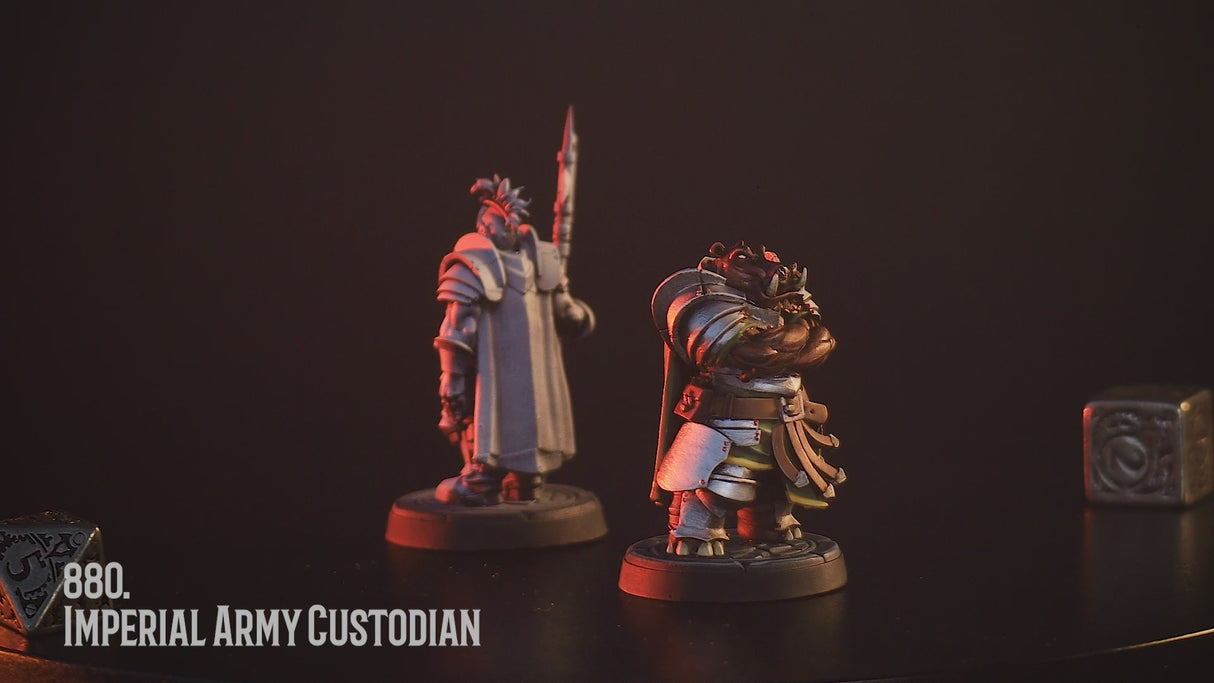 Imperial Army Custodians - Orc and Giff Soldier Miniatures