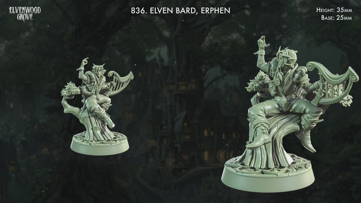 Elven Bard Erphen Miniature