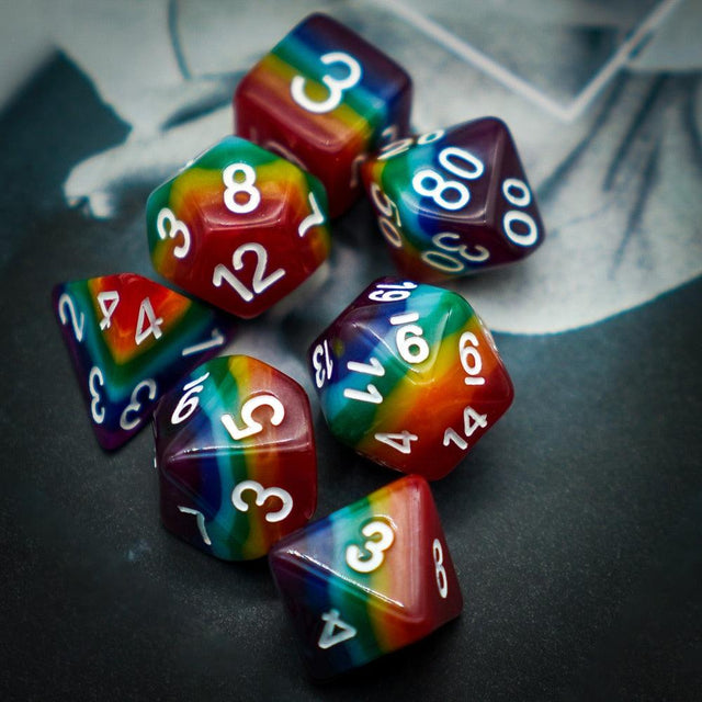 Rainbow Dice Set - Mini Megastore