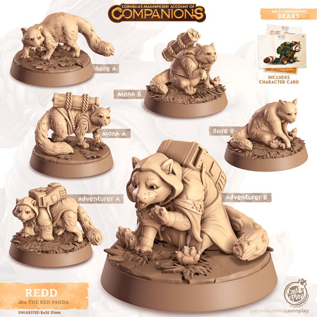 Redd the Red Panda Bear Companion Miniatures - Mini Megastore