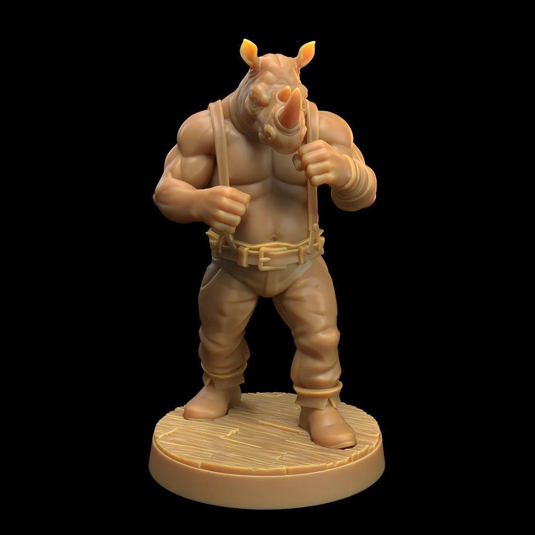 Rhino folk Brawler Miniature - Mini Megastore