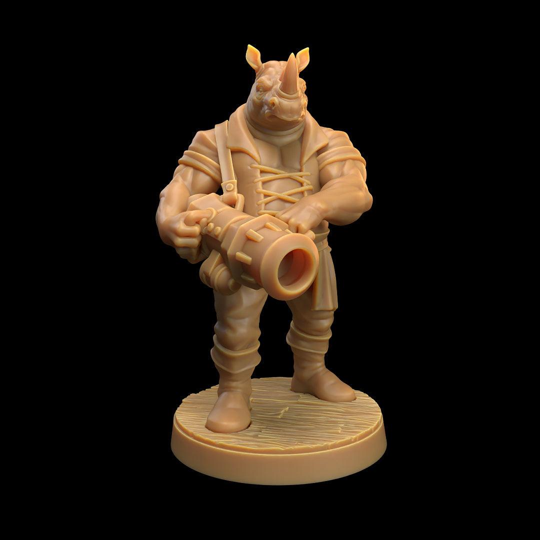 Rhino folk Gunner Miniature - Mini Megastore