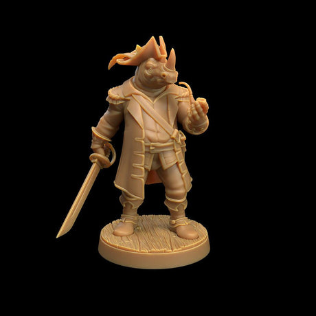 Rhino folk Pirate / Swordsman Miniature - Mini Megastore