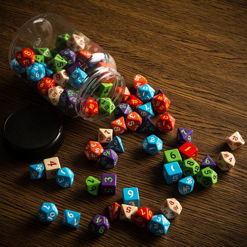 Round Jar of Classic RPG Dice (80) - Mini Megastore