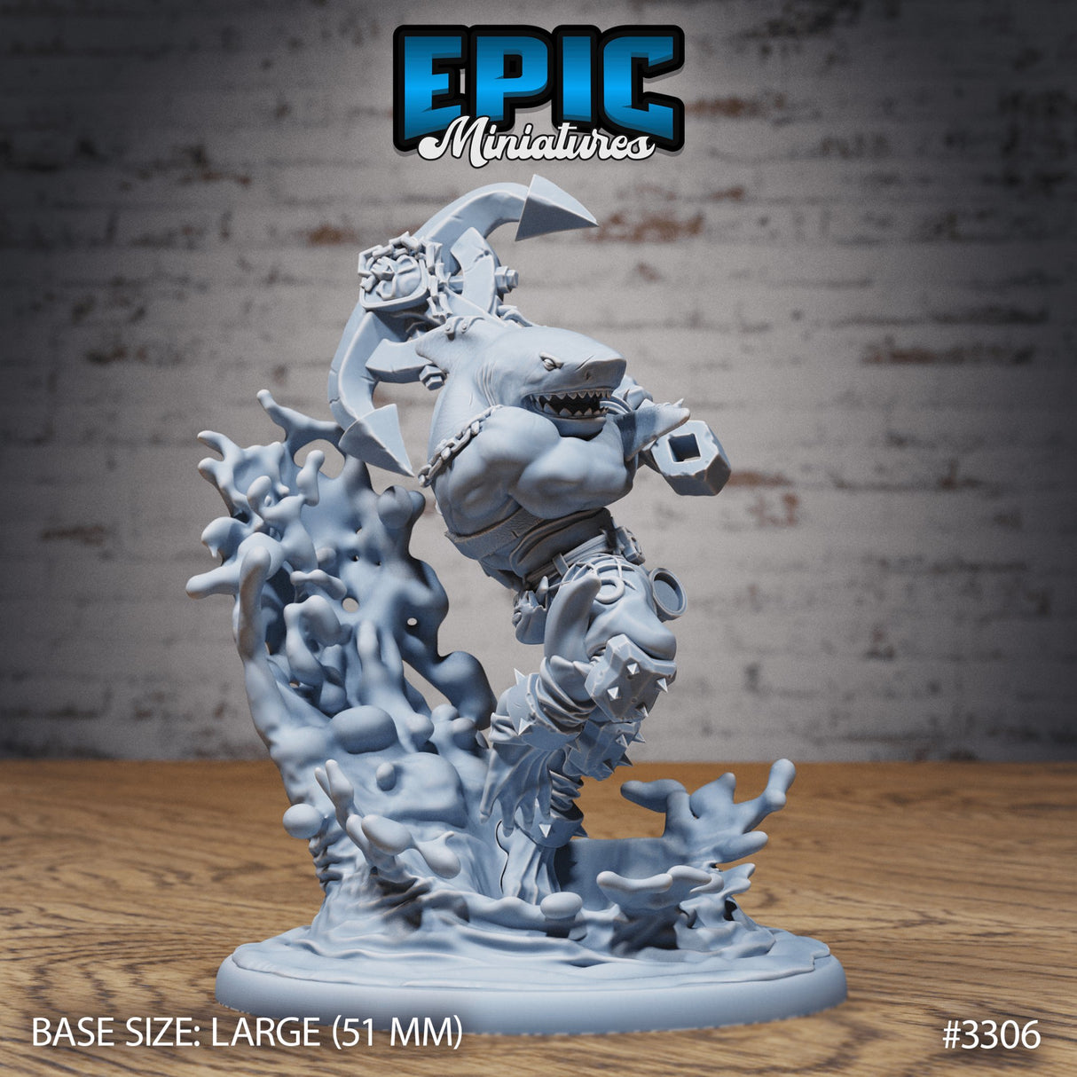 Shark Folk Anchor Pirate Miniature - Mini Megastore