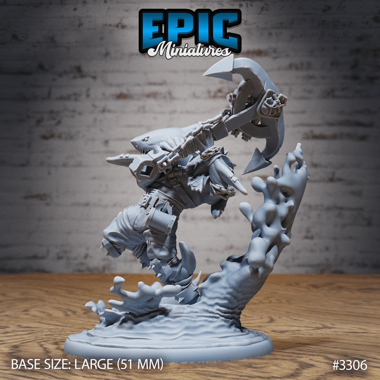 Shark Folk Anchor Pirate Miniature - Mini Megastore