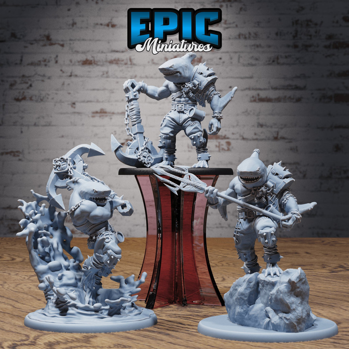 Shark Folk Anchor Pirate Miniature - Mini Megastore