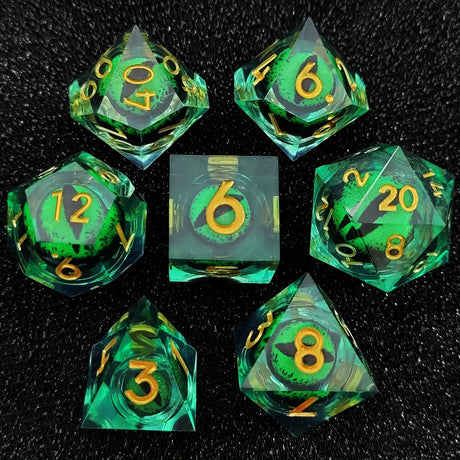 Sharp handmade resin liquid core eye dice set - Mini Megastore