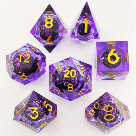 Sharp handmade resin liquid core eye dice set - Mini Megastore