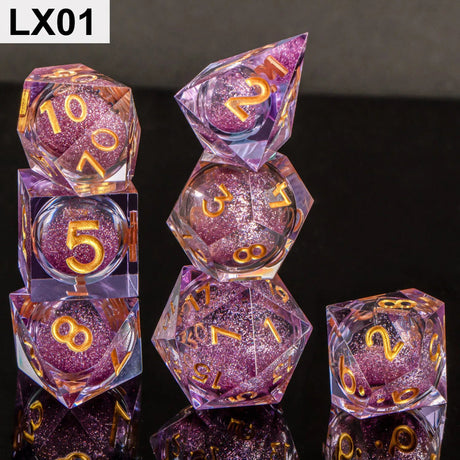 Sharp handmade resin liquid core eye dice set - Mini Megastore