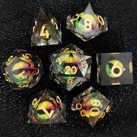 Sharp handmade resin liquid core eye dice set - Mini Megastore