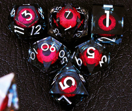 Sharp handmade resin liquid core eye dice set - Mini Megastore