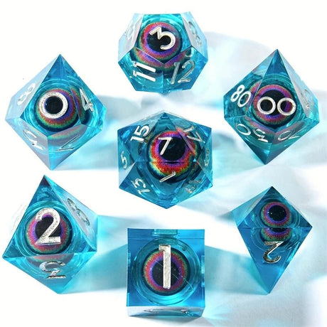 Sharp handmade resin liquid core eye dice set - Mini Megastore