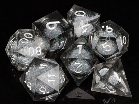 Sharp handmade resin liquid core eye dice set - Mini Megastore