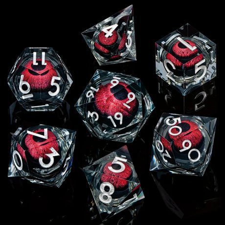 Sharp handmade resin liquid core eye dice set - Mini Megastore