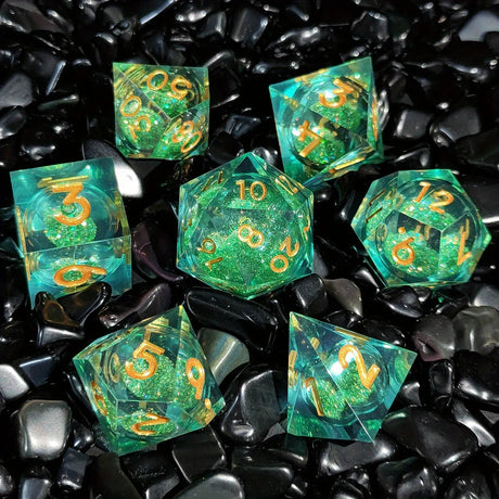 Sharp handmade resin liquid core eye dice set - Mini Megastore