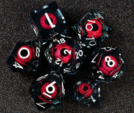 Sharp handmade resin liquid core eye dice set - Mini Megastore