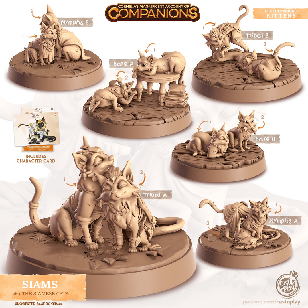 Siams the Siamese Cats Companions Miniatures - Mini Megastore