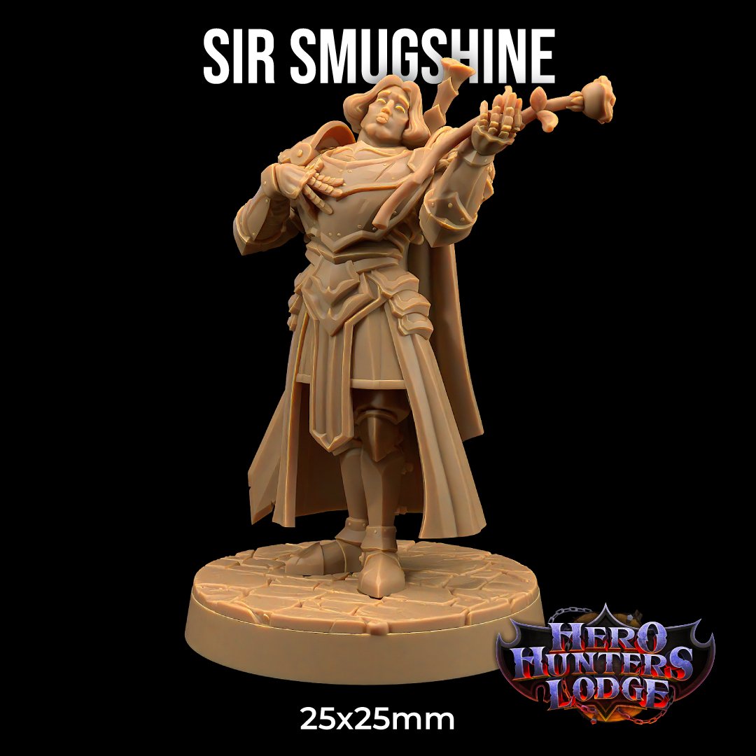 Sir Smugshine - Human Paladin Noble Miniature - Mini Megastore