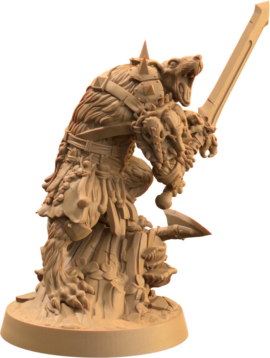 Skarn, The Rat Lord - Rat Folk Fighter Miniature - Mini Megastore